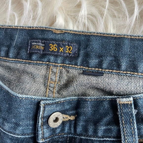 J. Crew Dark Wash Straight Denim Jeans 36 X 32 - Picture 4 of 6